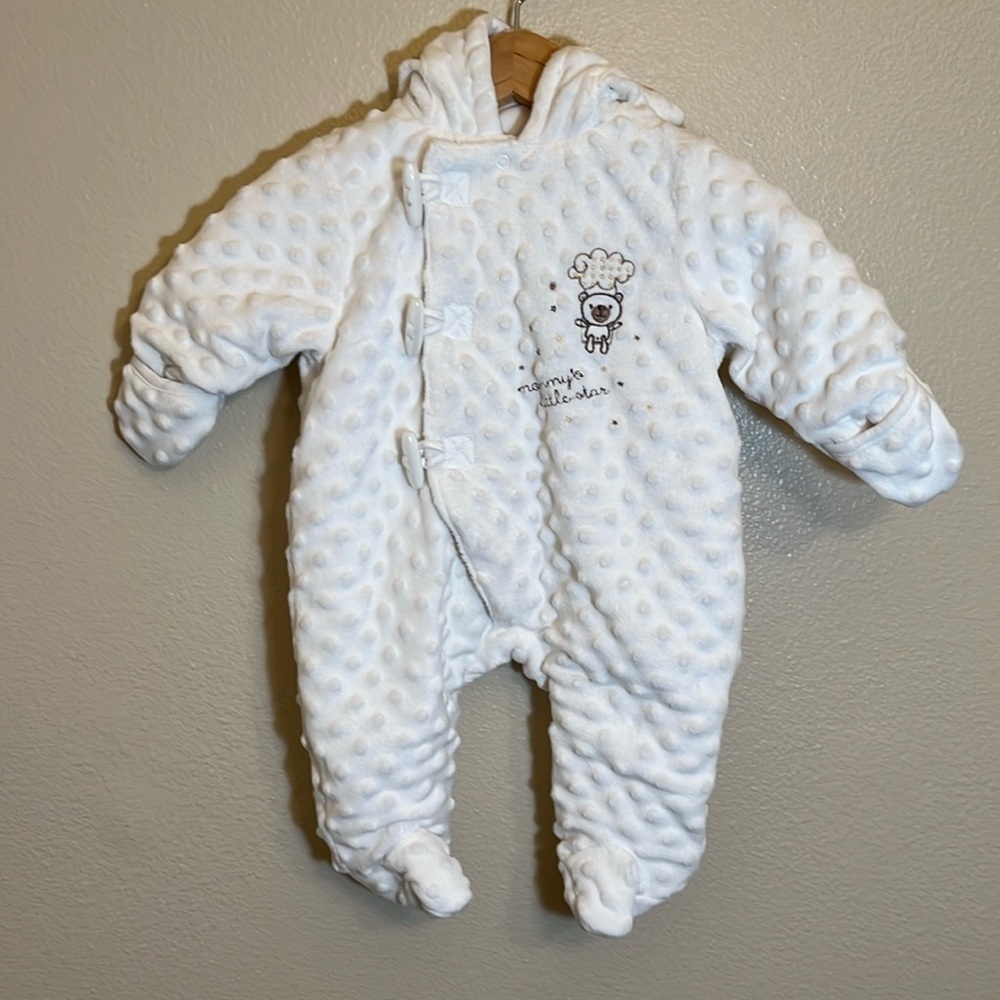 Joe Fresh White Winter Fleece Baby Bunting